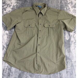 Propper XL Mens Button-Up Shirt Short Sleeve Green EUC